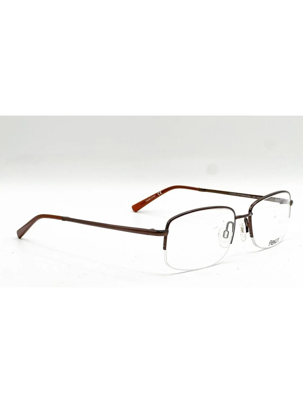 Flexon Jefferson 600 210 Brown Authentic Eyeglasses 57-18-145